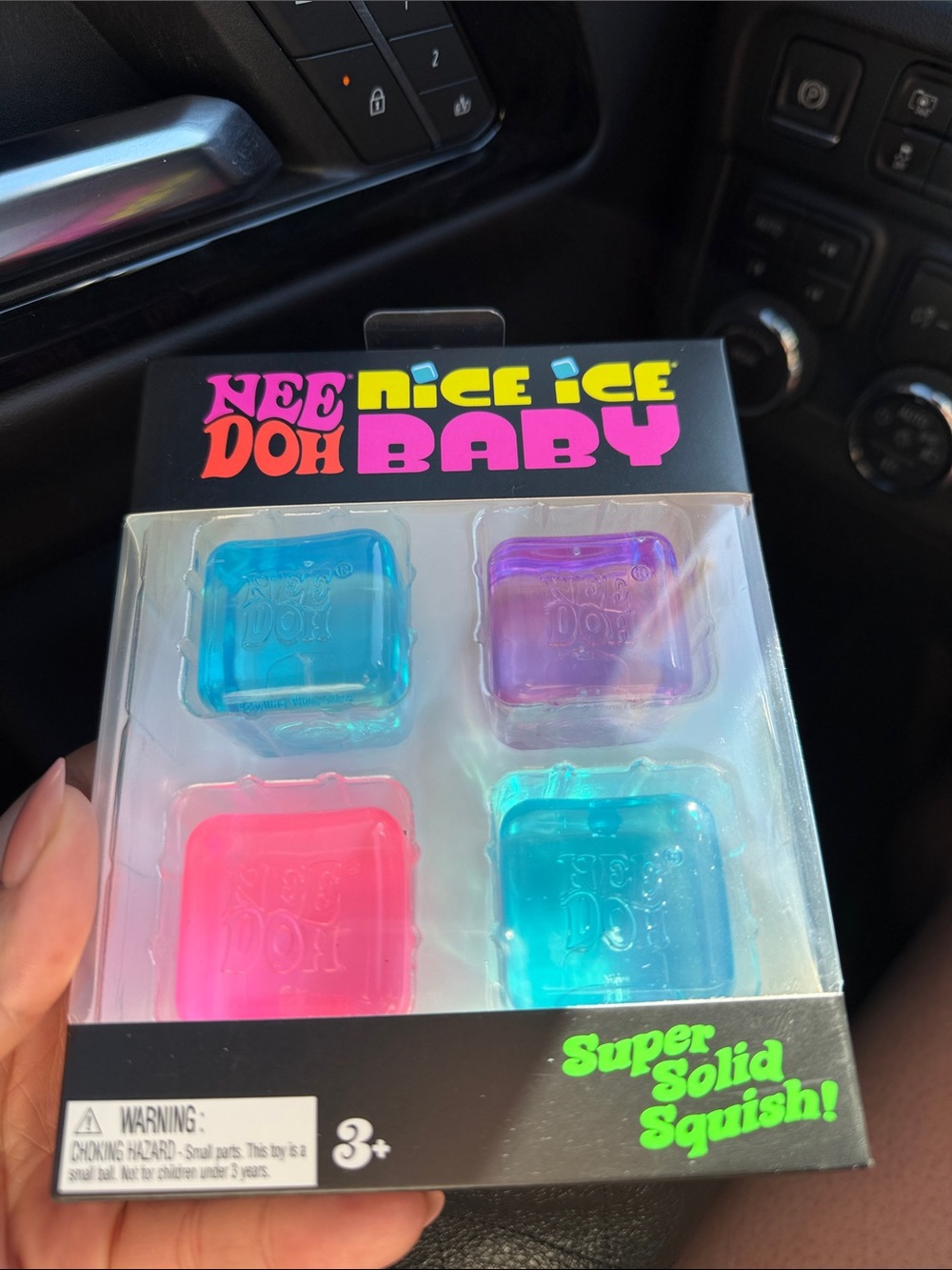 Nee Doh Baby Nice Ice 4-Pack Solid Squish Set - Pink, Purple, Teal, Blue